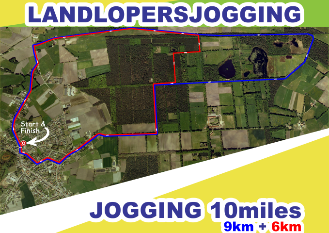 Landlopersjogging parcours 10 miles